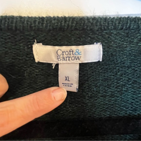 Croft & Barrow Dark Green Holiday Sweater Christmas Tree XL - Picture 6 of 9